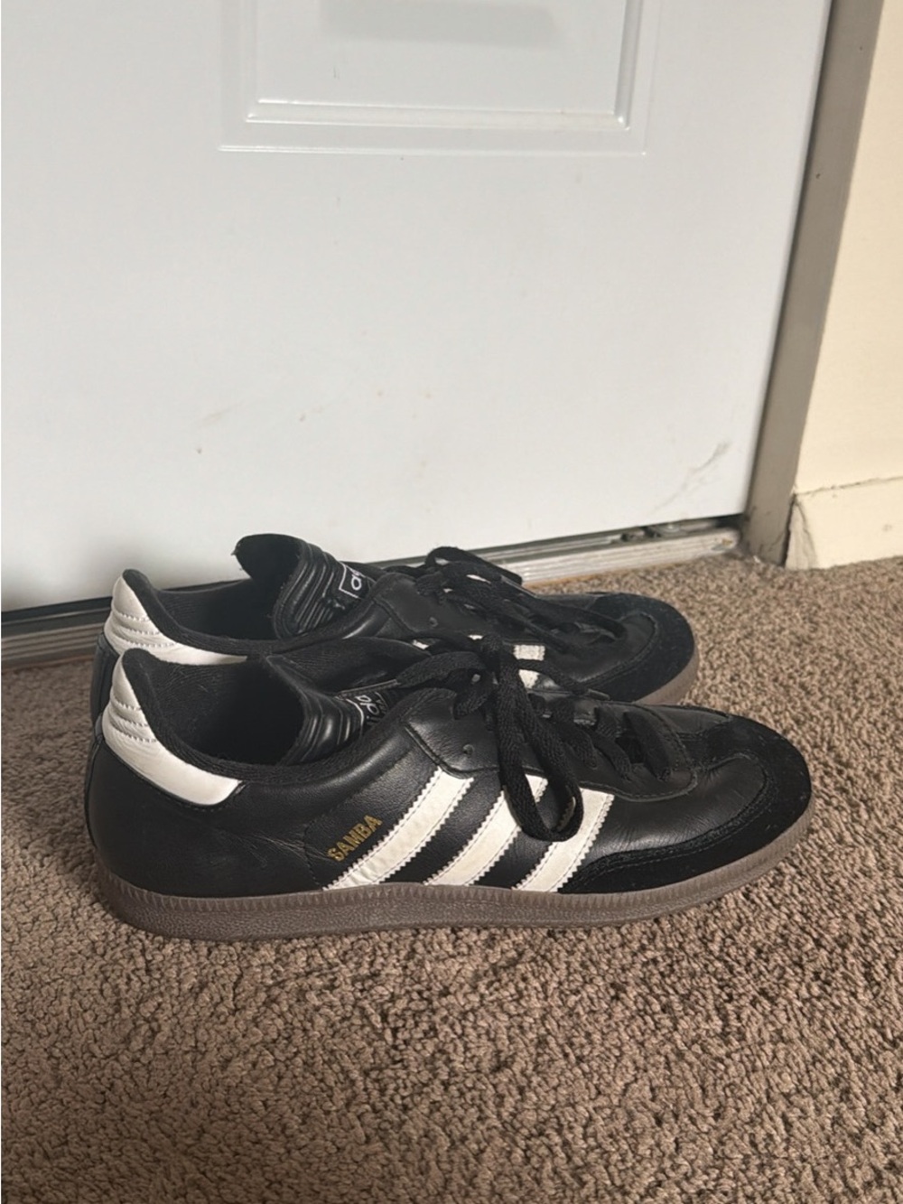 adidas Black and White Samba Leather Sneakers